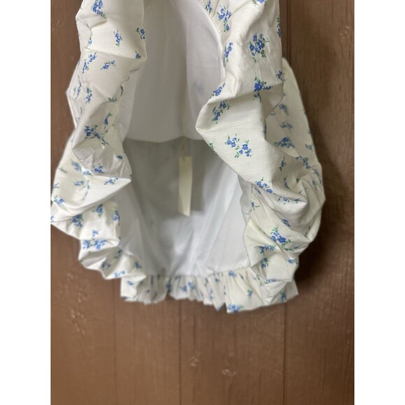NWT See You Monday Floral‎ Bubble Skirt Size Medium Blue White Southern Grandma - Picture 2 of 5